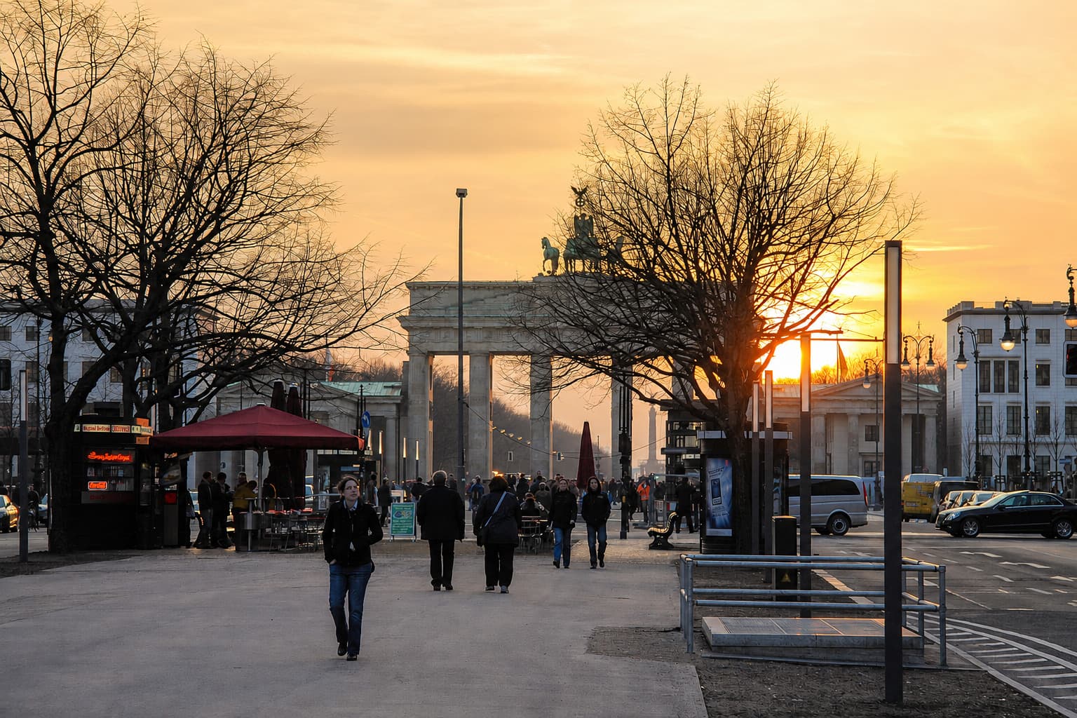 Brandenburger Tor ved solnedgang