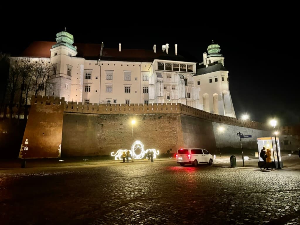 Wawel-slottet om kvelden
